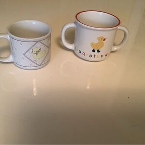 Corelle Kids Mugs with Duck Design - White and Yellow